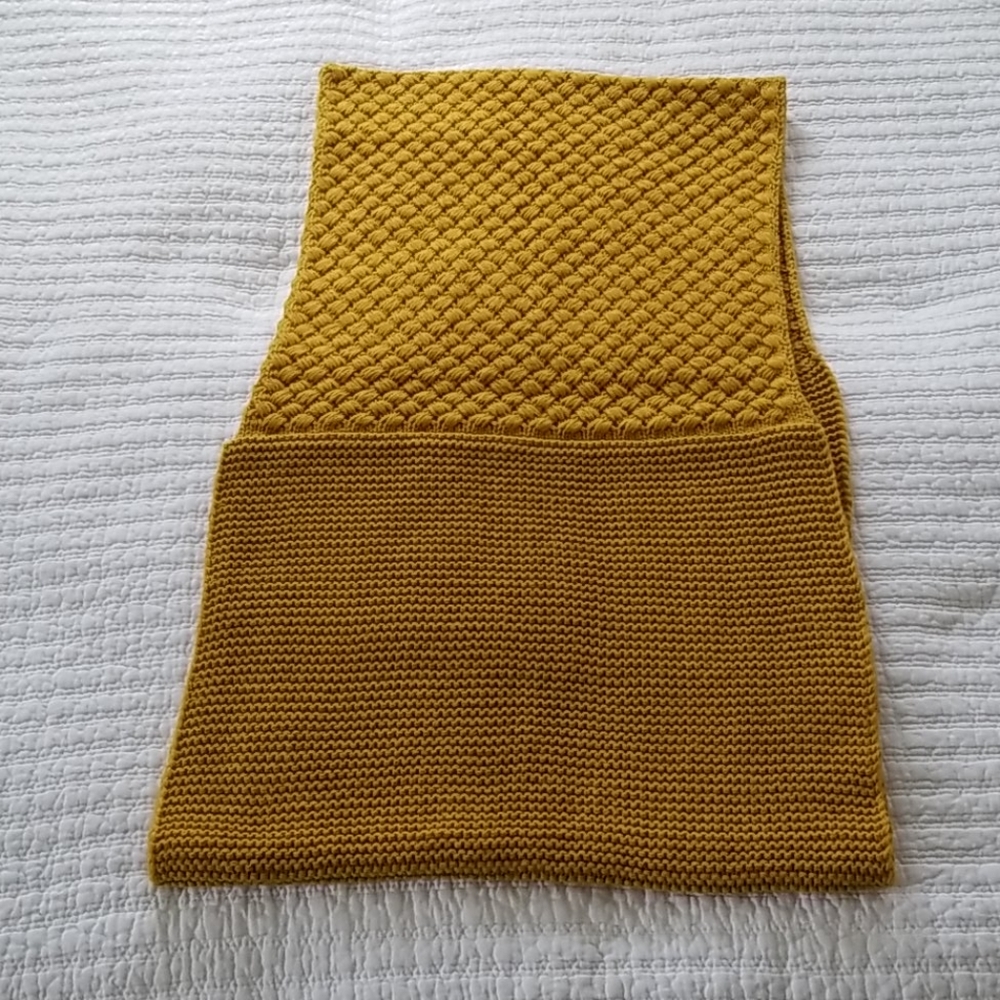 Hold mustard knit infinity scarf